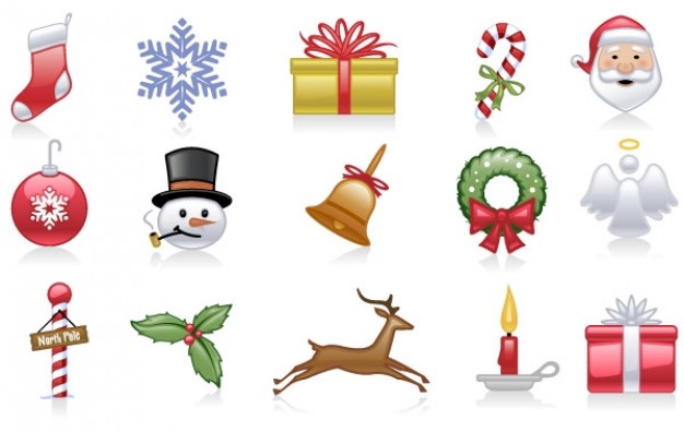 Christmas shiny Santa Claus holiday and christmas icons about Holiday Graphics